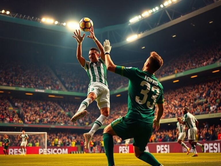 A packed Estadio Benito Villamarín with Real Betis players celebrating a goal against Braga, captured during the Europa Leagu