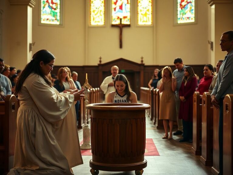 A dynamic action shot of Sophie Cunningham in her Indiana Fever uniform mid-game, showing her focused expression and athletic