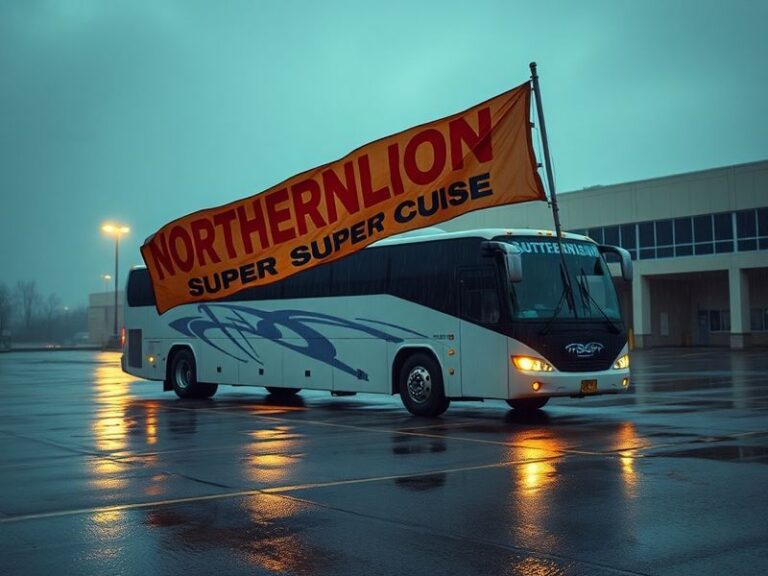 A split-screen image of a bustling concert venue on one side and a deserted empty stage on the other, symbolizing the contras