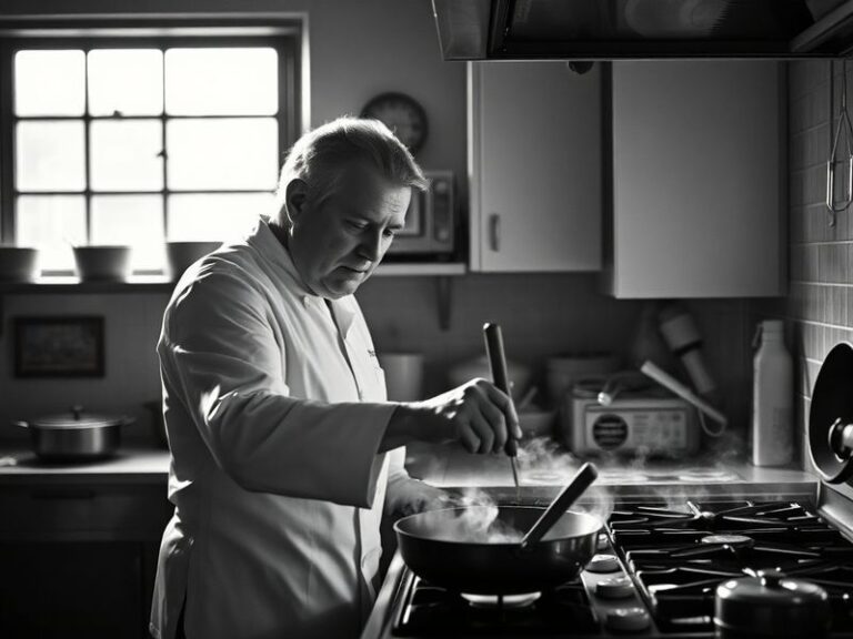 A black-and-white photo of David Burke in the wrestling ring, mid-match, focused and intense. The setting is a classic wrestl
