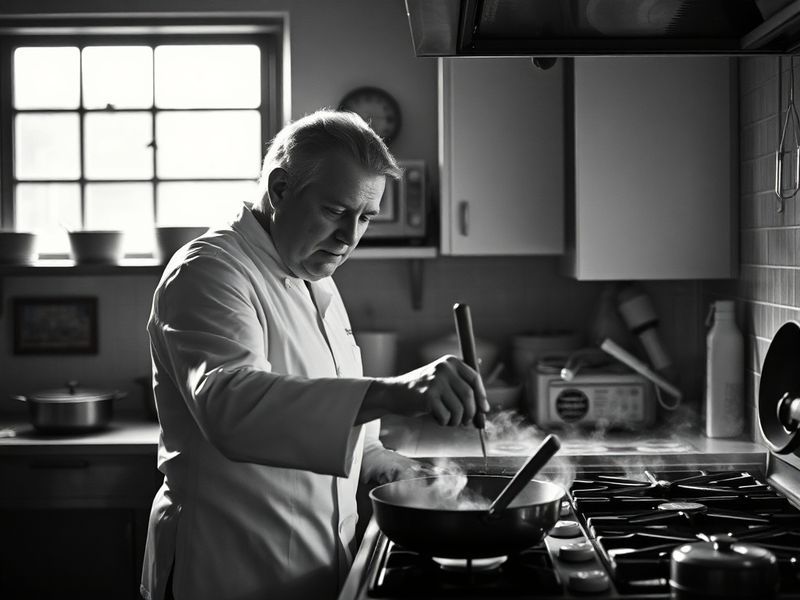 A black-and-white photo of David Burke in the wrestling ring, mid-match, focused and intense. The setting is a classic wrestl
