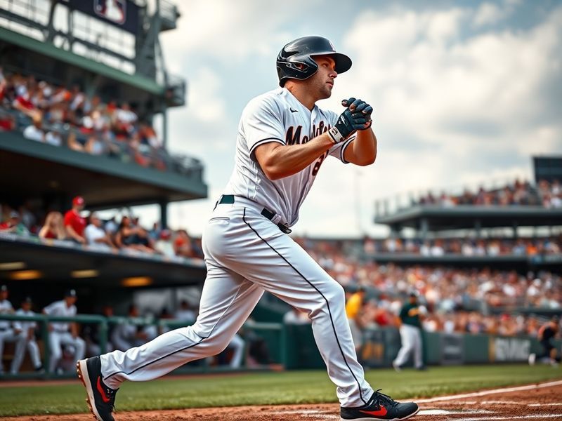 Luke Raley mid-swing during a 2024 Dodgers game, wearing navy blue and white uniform, bat blurred in motion against a stadium