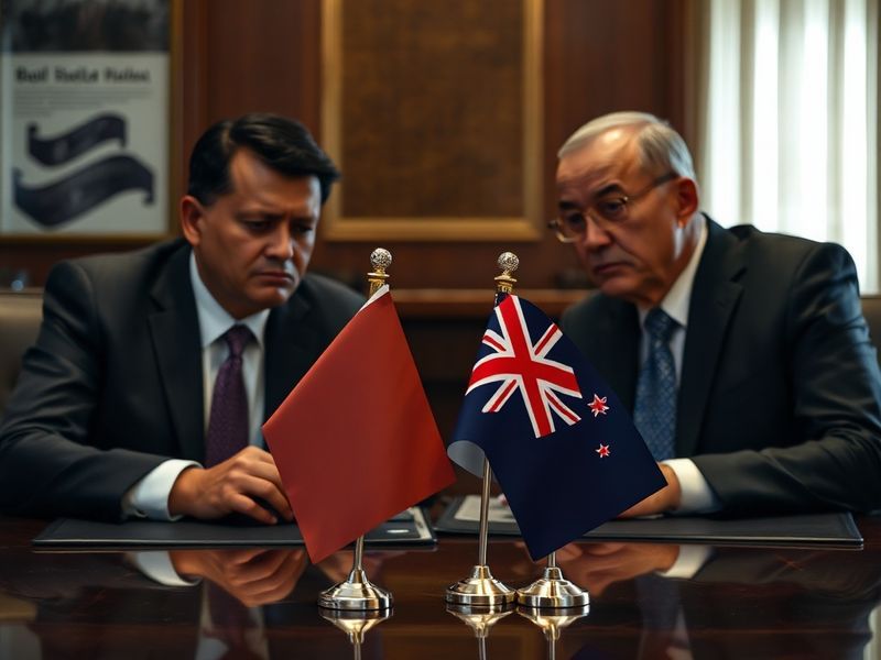 A split-image visual: on the left, a lush New Zealand farm with workers inspecting crops; on the right, a Philippine banana p