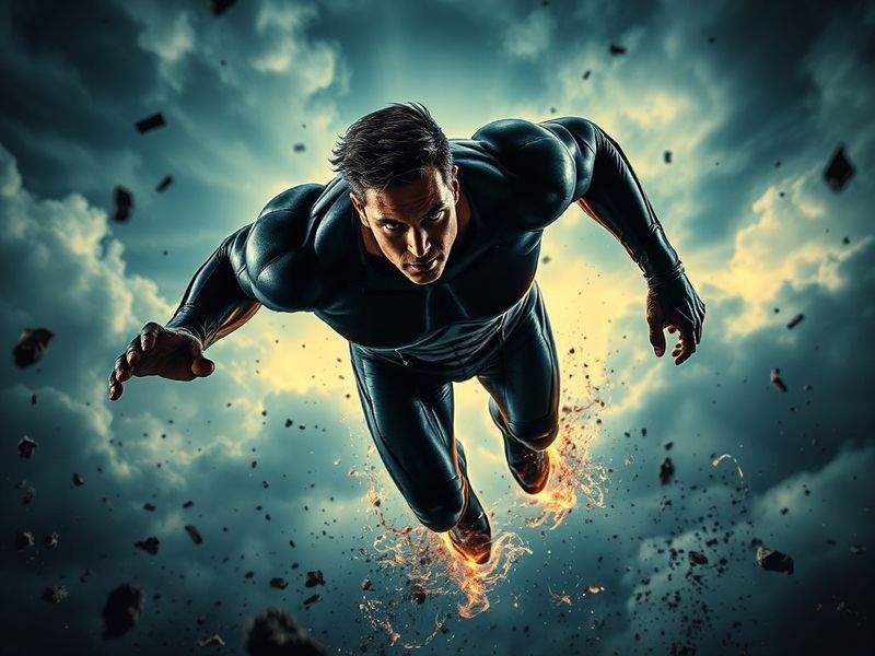 A dynamic illustration of Mark Grayson in his Invincible suit, surrounded by iconic characters like Omni-Man and Atom Eve, se