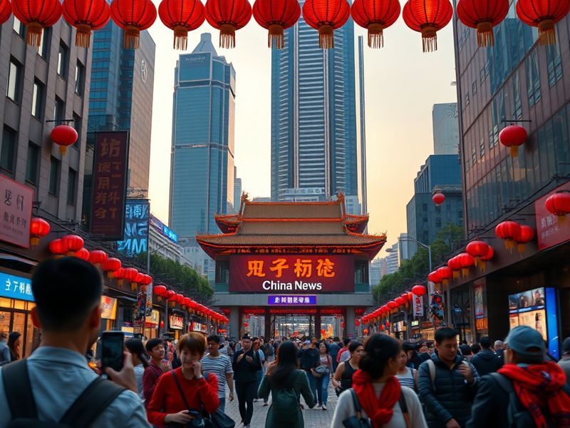 Aerial view of Shanghai’s skyline at dusk, featuring modern skyscrapers and the Huangpu River, symbolizing China’s economic d