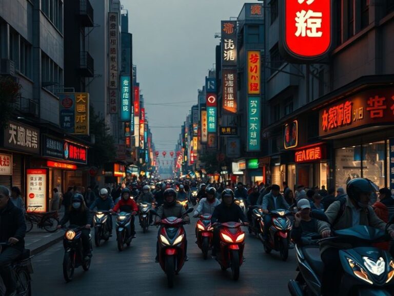 A split-image visual showing China's economic skyline juxtaposed with military vessels in the South China Sea, symbolizing th