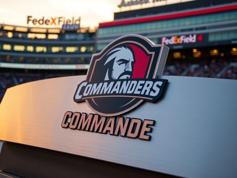 A split-image visual: on the left, the old Commander logo with serif typography and muted colors; on the right, the new logo