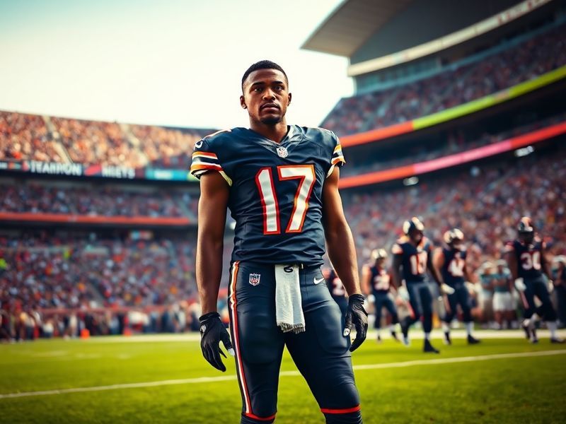 A dynamic action shot of Alshon Jeffery wearing an Eagles jersey, making a contested catch in a packed stadium during a game.