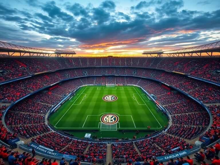 A dynamic shot of Inter Milan players in black-and-blue stripes celebrating a goal against Cagliari in a Serie A match at San