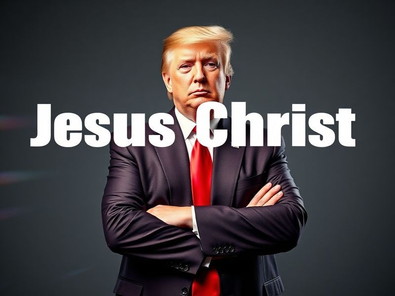 A collage showing variations of the Trump Jesus meme across different cultures, featuring the former U.S. president with a cr