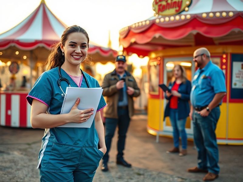 A somber courtroom scene with a nurse sitting at a table, holding a framed photo of her late husband, while a judge's gavel r