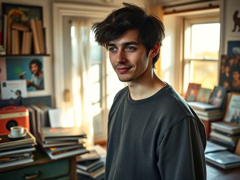 A dynamic photo of Ben Rice in a press box during a major sporting event, capturing him mid-conversation with a player while