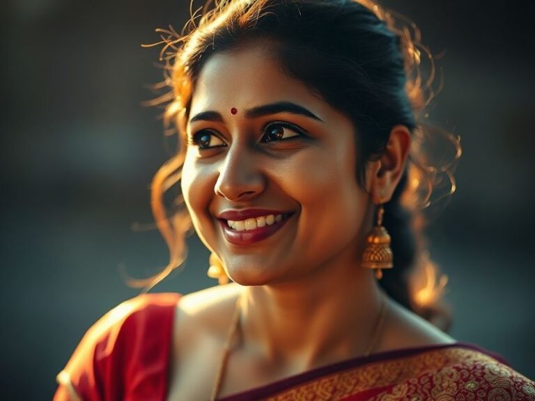 A vibrant concert photo of Shreya Ghoshal on stage, bathed in golden stage lights, wearing a traditional Indian outfit with a