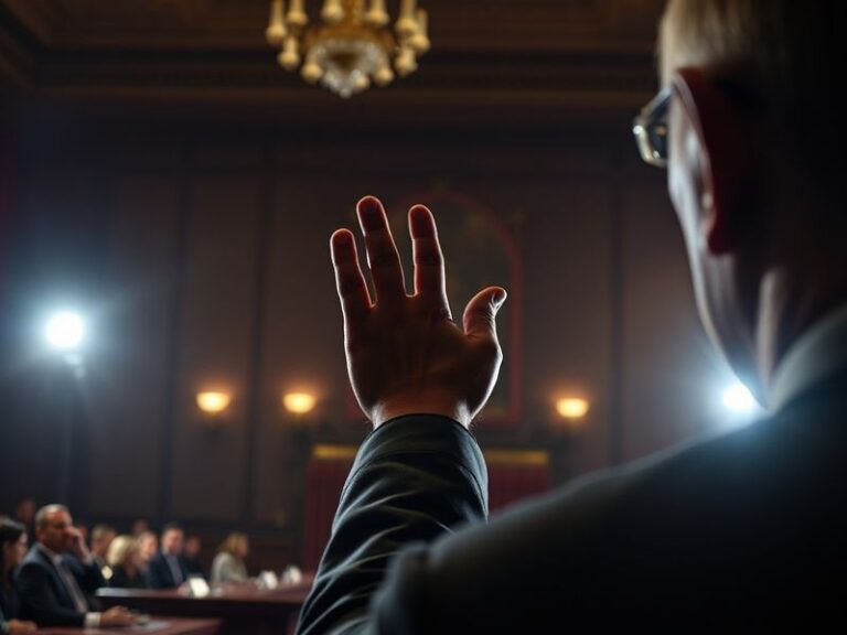 A split-screen image: on one side, a corporate boardroom with executives reviewing documents; on the other, an influencer rec