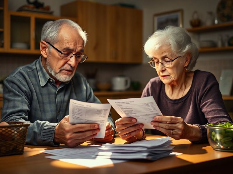 A split-screen image showing a global map with inflation rates on one side and a family budgeting at a kitchen table on the o