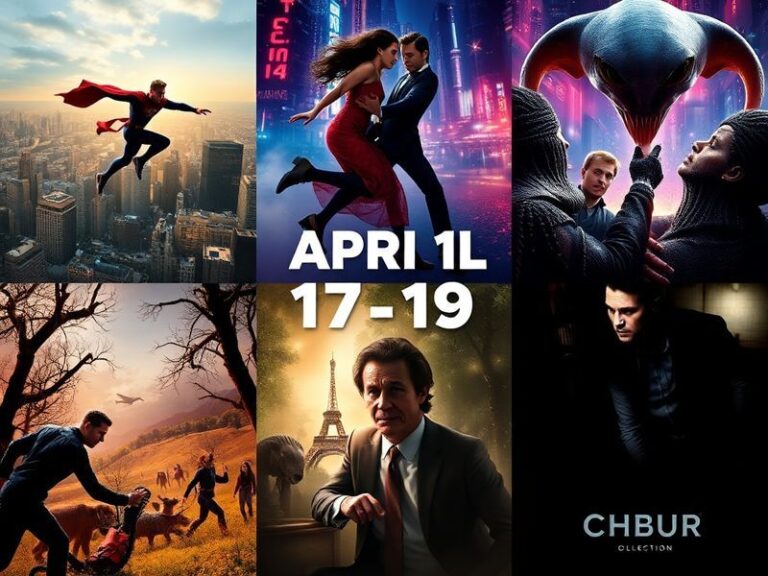 A split-screen collage featuring key visuals from the featured films: a tense scene from Escape from Mogadishu, a serene ther