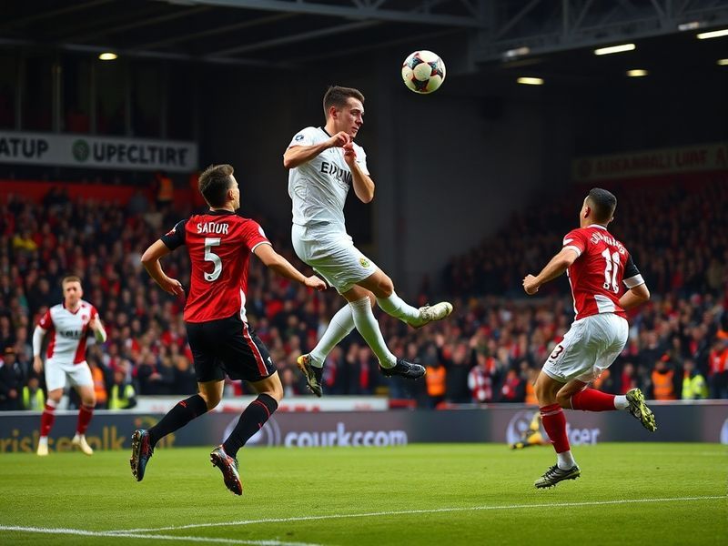 A wide shot of Swansea City's Liberty Stadium under stadium lights, showing players in action during the match against Southa