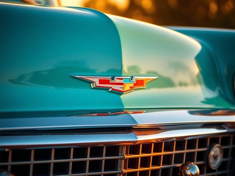 A split-image illustration showing the evolution of the Chevrolet logo from 1913 to the present day, with vintage and modern