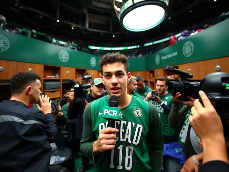 A vibrant in-game action shot of the Boston Blue celebrating a goal at home, with the stadium crowd blurred in the background