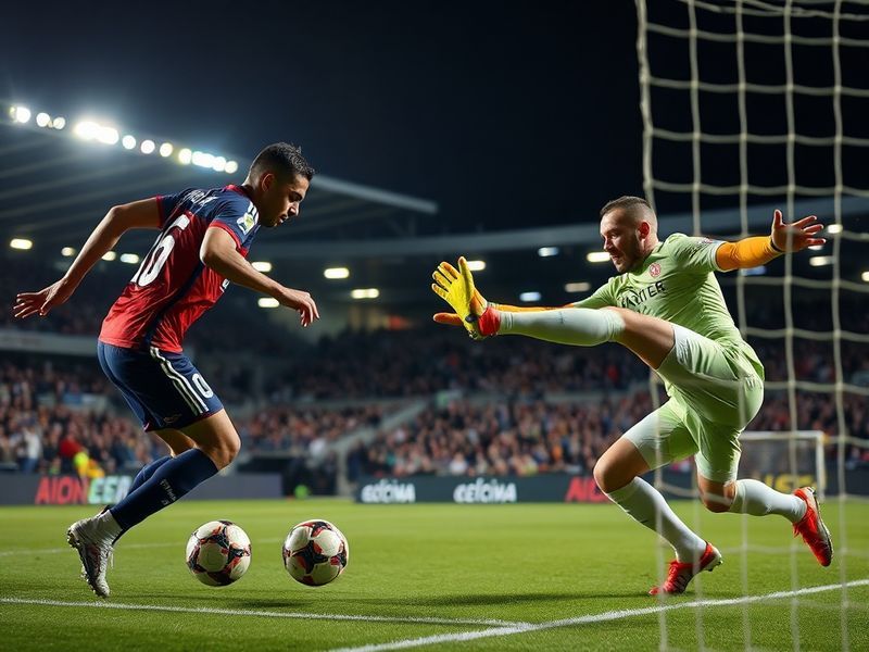 A mid-action shot from the LOSC vs Nice match at Stade Pierre-Mauroy, showing Lille players in blue celebrating a goal, with