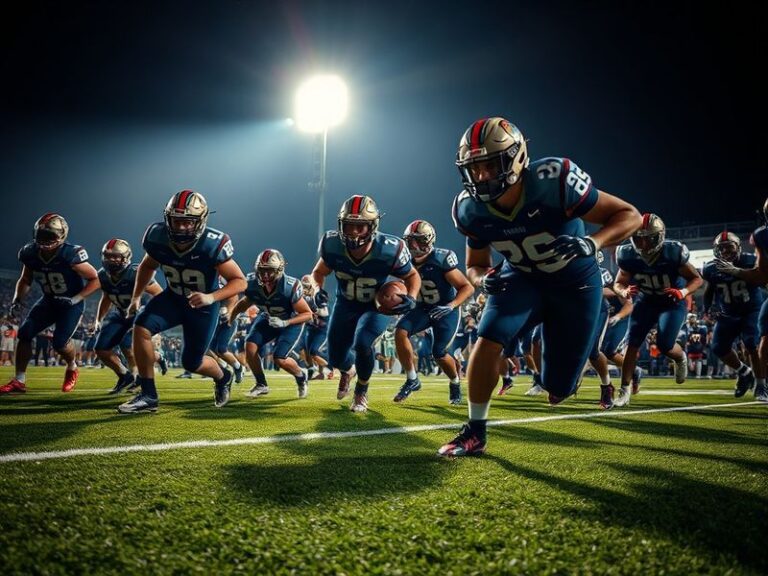 A vibrant shot of Birmingham Stallions players celebrating on the field at Protective Stadium, with a diverse crowd of fans i