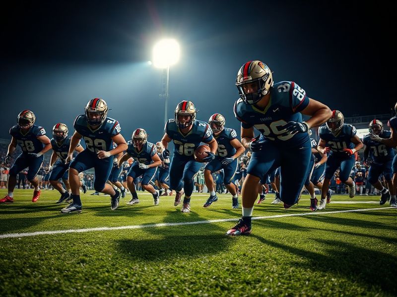 A vibrant shot of Birmingham Stallions players celebrating on the field at Protective Stadium, with a diverse crowd of fans i