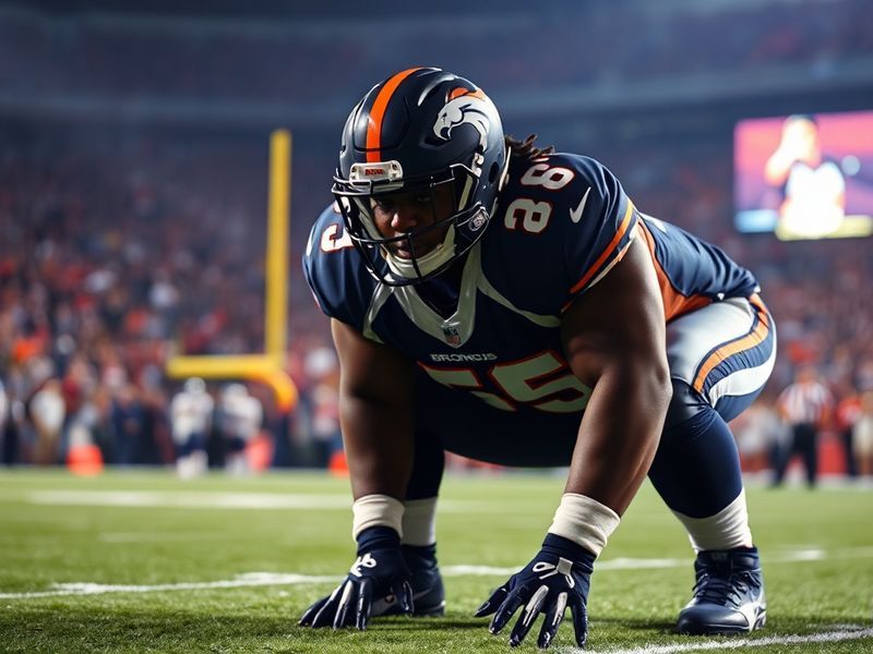A dynamic action shot of Dexter Lawrence mid-play, wearing the New York Giants uniform, breaking through the offensive line w