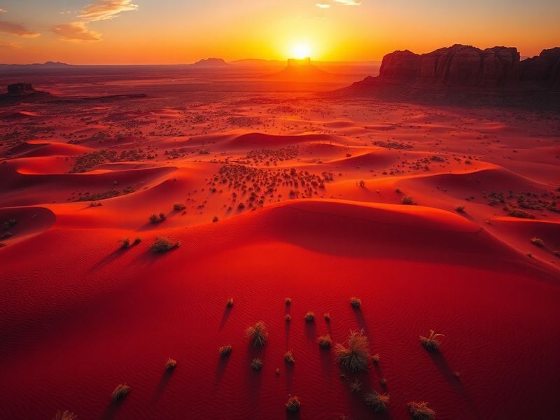 Close-up of a crimson desert patch embroidered on a dark denim jacket, featuring intricate geometric patterns in red thread,