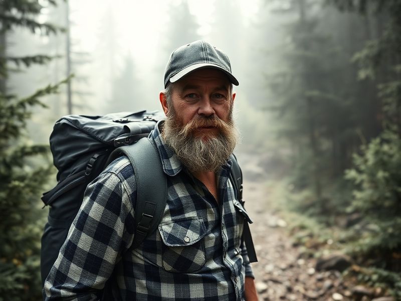 A dynamic action shot of Porter Martone mid-air on skis, wearing a red and black jacket, with snow-capped mountains in the ba