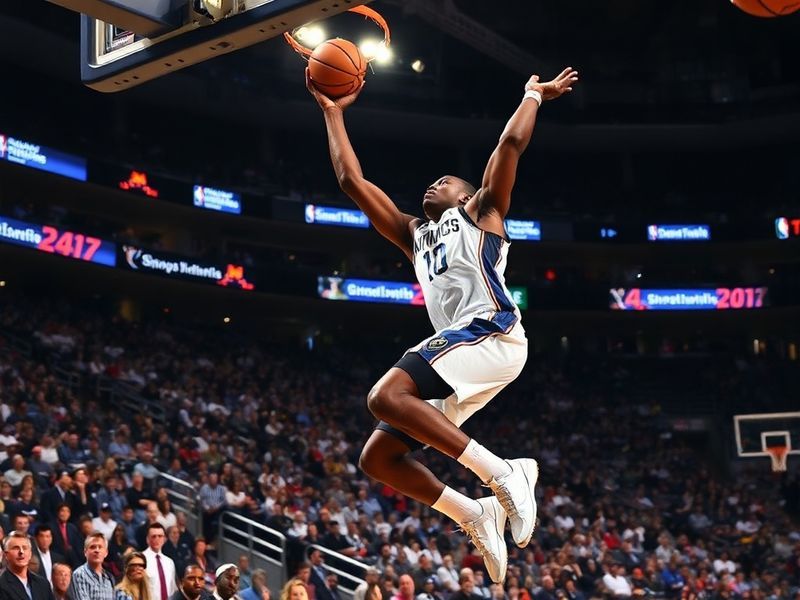 A dynamic action shot of Dorian Finney-Smith in a Mavericks uniform, mid-defensive stance with focused intensity, playing in