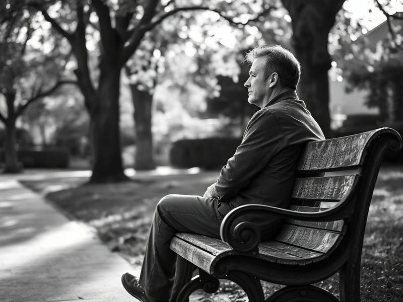 A somber courtroom sketch depicting a judge reviewing adoption documents, with a shadowed figure in the background representi