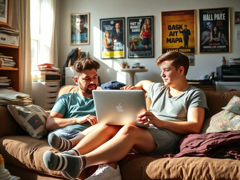 A split-screen image showing four diverse roommate pairs in different settings: a Seoul apartment, a Berlin co-living space,