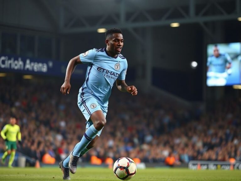 A dynamic action shot of Frank Onyekah in Coventry City colors, dribbling past a defender during a match. The background show