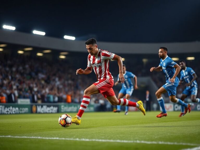 A vibrant stadium atmosphere at Al Wasl Club Stadium in Dubai, filled with fans in red and white, facing off against Al-Nassr