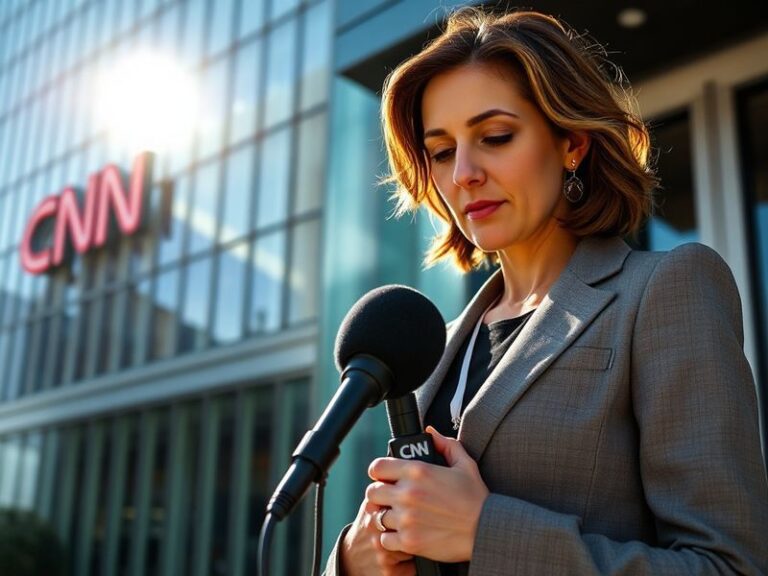 A professional headshot of Stephanie Elam in a CNN studio, dressed in business attire, with a blurred news ticker in the back