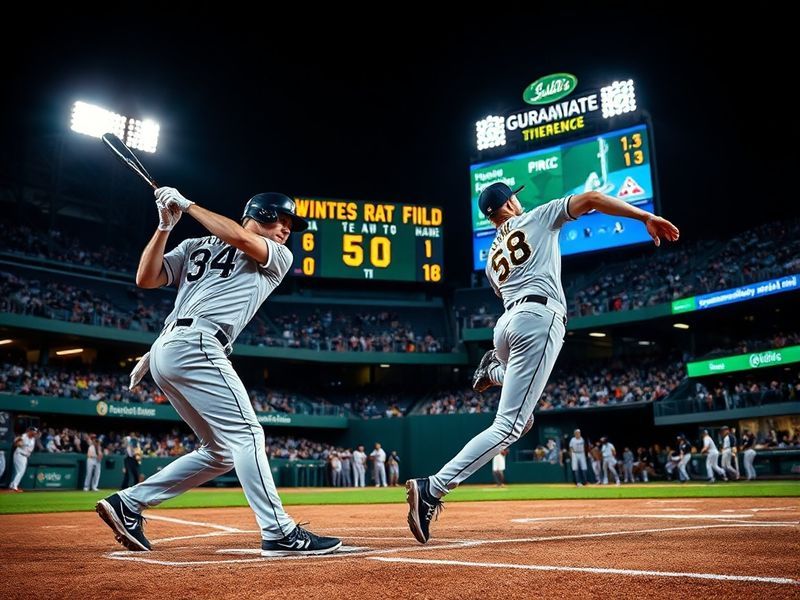A split-screen image showing the Chicago White Sox's Guaranteed Rate Field on the left and Oakland Athletics' RingCentral Col