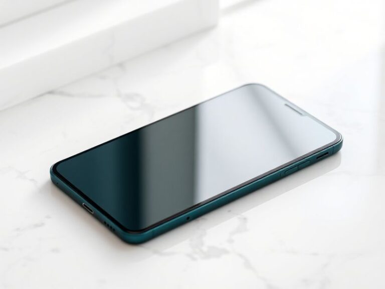 A sleek, futuristic iPhone with a flexible OLED display, partially unfolded to reveal a tablet-like screen. The device sits o