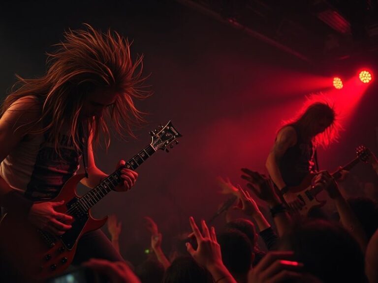 A gritty, neon-lit film set with a handheld camera capturing chaotic action in a dimly lit warehouse. The scene includes dive