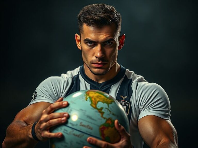 A vibrant stadium scene featuring Santos FC in their iconic white and black stripes facing Atlas FC in their red and black ki