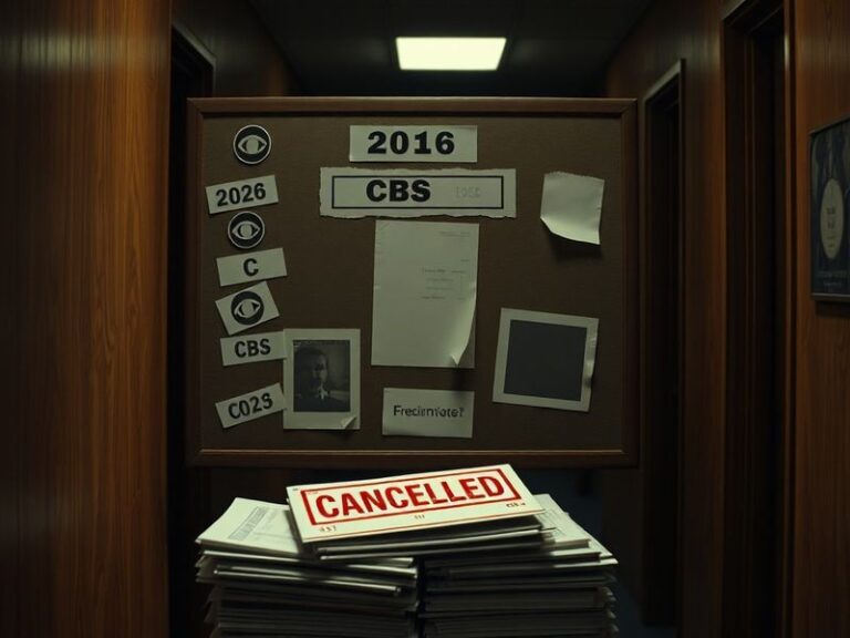 A split-screen image showing a canceled TV show’s title card (e.g., 'NCIS: Hawaii') on one side and a dramatic sunset over a