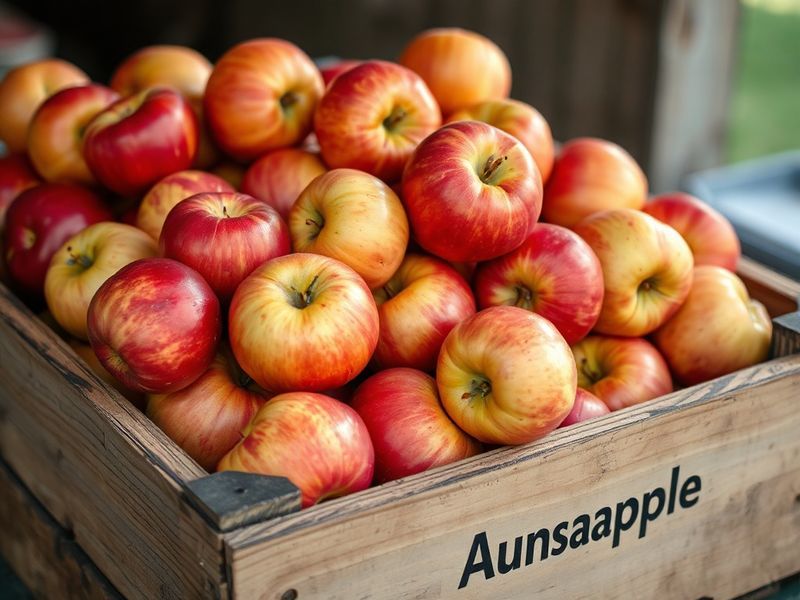A close-up shot of a cold can of Busch Apple cider with condensation on the surface, placed on a wooden picnic table with a b