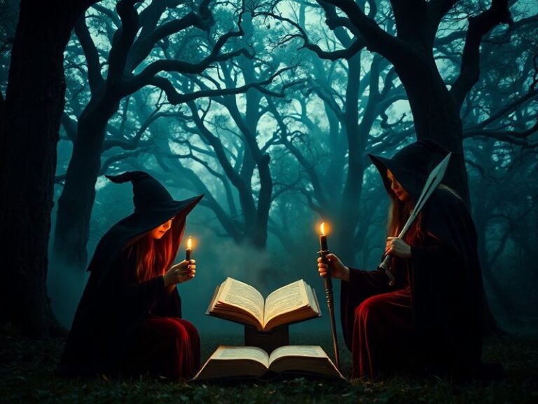 A cinematic shot of Nicole Kidman and Sandra Bullock as the Owens sisters, surrounded by flickering candles and eerie shadows