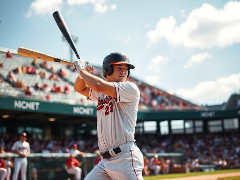 A dynamic action shot of Jake Fraley in a Cincinnati Reds uniform, crouched behind home plate with a glove extended, set agai