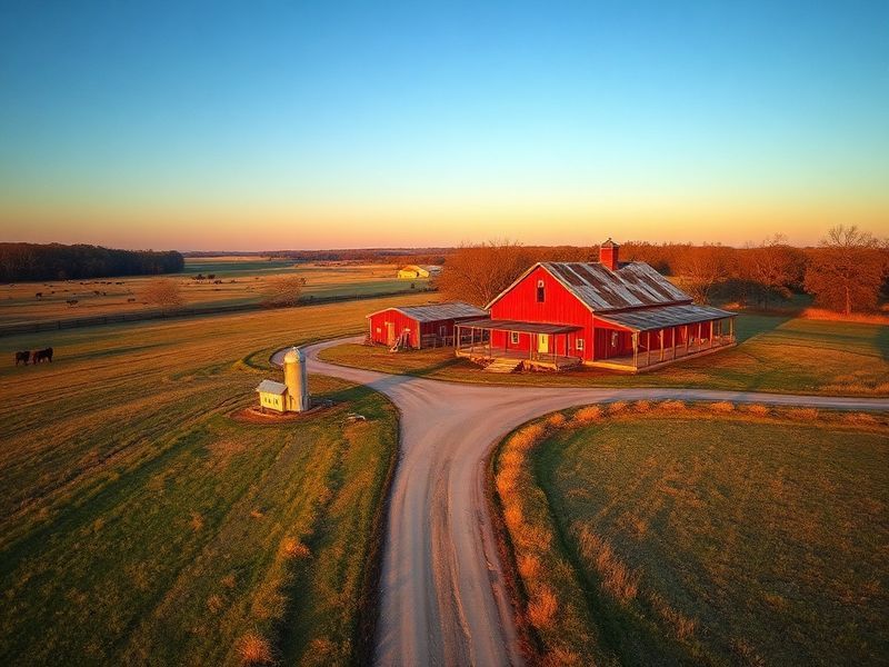 Aerial view of Barnwell County’s rolling farmland, historic downtown Barnwell, and the Savannah River in the background, bath