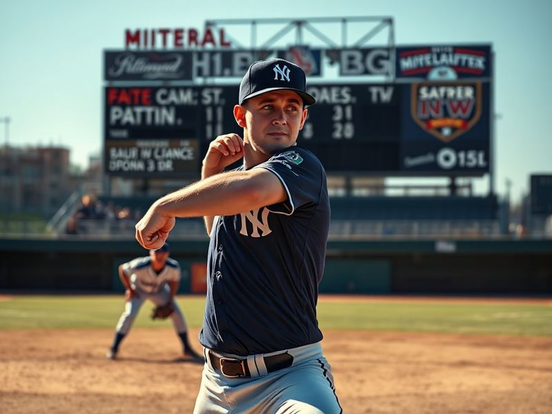 A focused shot of Corbin Martin mid-pitch, wearing the Arizona Diamondbacks uniform, with a blurred stadium background emphas