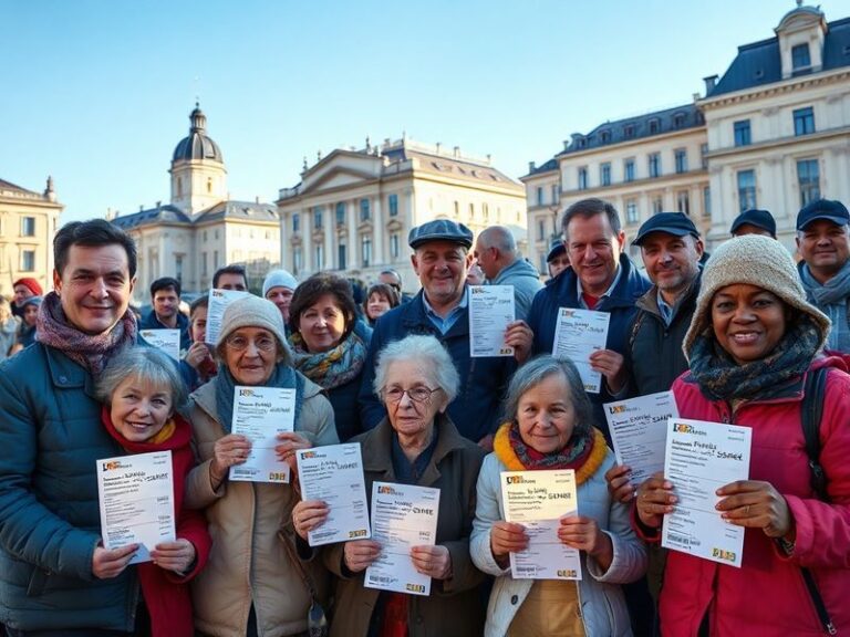 A balanced scale with coins on one side and a house and school on the other, symbolizing the redistribution of wealth to publ