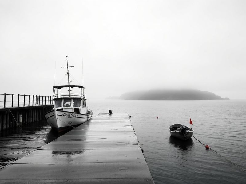 A panoramic view of Alcatraz Island in San Francisco Bay, showing the prison buildings and surrounding water, captured during