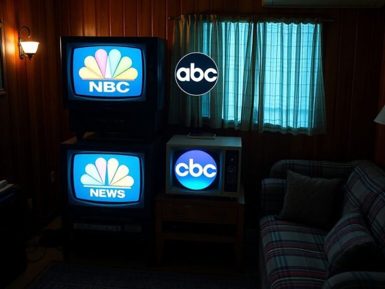 A split-screen image showing the morning anchors of ABC's Good Morning America, NBC's Today, and CBS Mornings in their respec