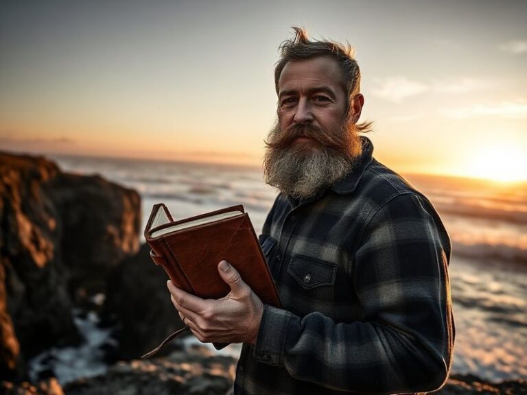 A split-image visual: on the left, a close-up of Maxim Logue speaking into a microphone, exuding confidence; on the right, a