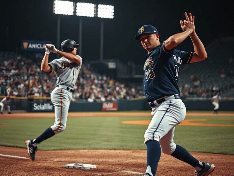 A split-screen image of Miller Park (Brewers) on the left and Comerica Park (Tigers) on the right, with players from both tea